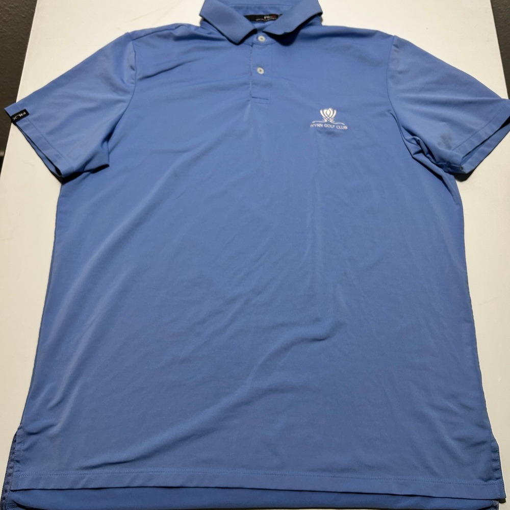 RLX Ralph Lauren Wynn Golf Club Polo Shirt Mens XL Blue Performance Short Sleeve